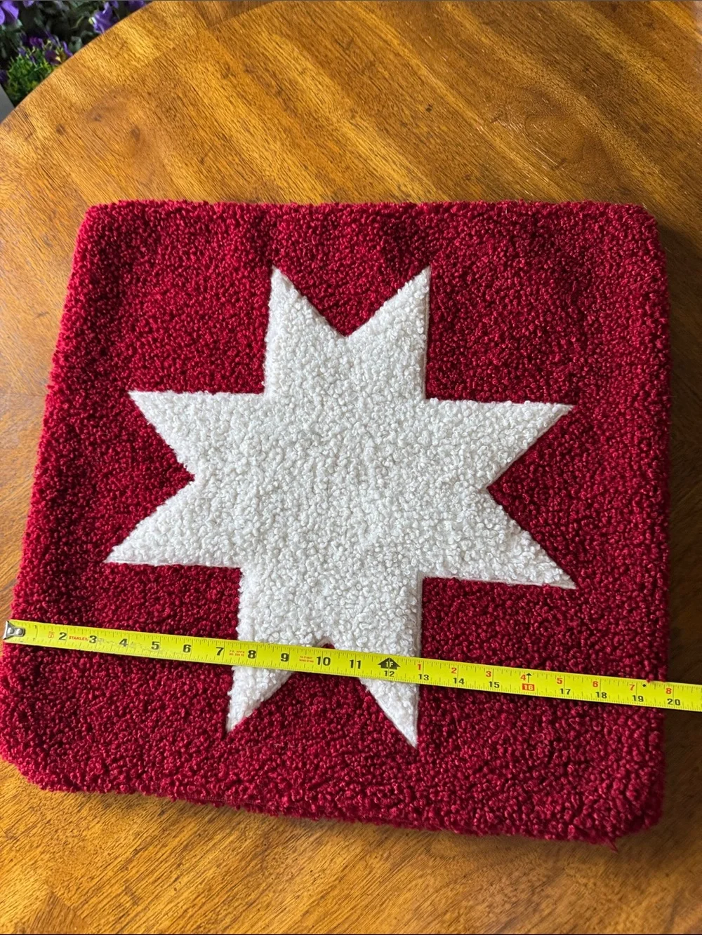 Pottery Barn Red and White Star Holiday Pillow Cover